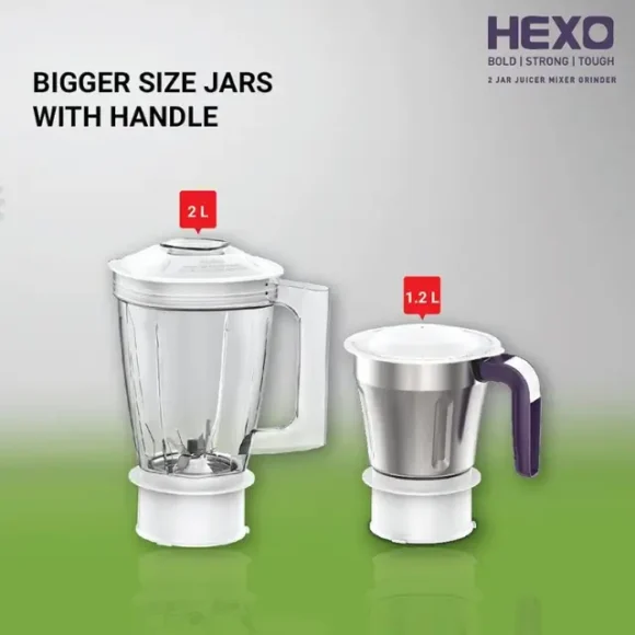 Havells Hexo 1000W Juicer Mixer Grinder with 2 Jars