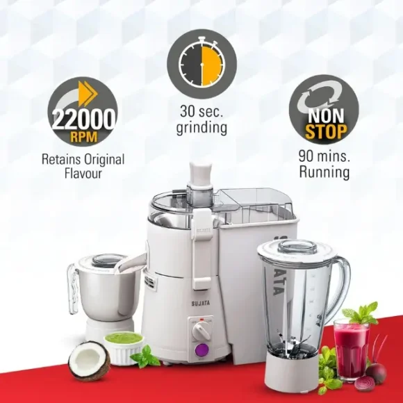 Sujata Powermatic Plus 900W Juicer Mixer Features