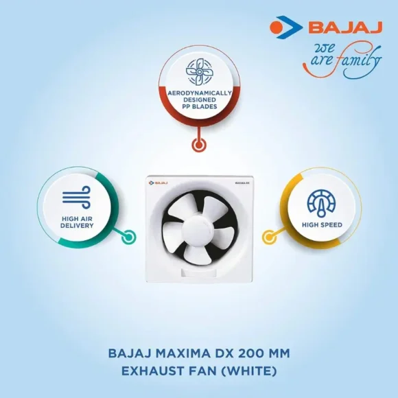 Bajaj Maxima DXL 200mm Exhaust Fan Features