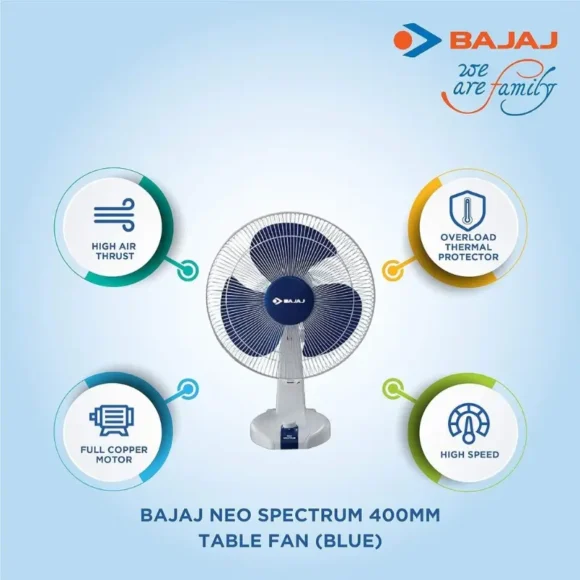Bajaj Neo Spectrum 400mm Table Fan Features