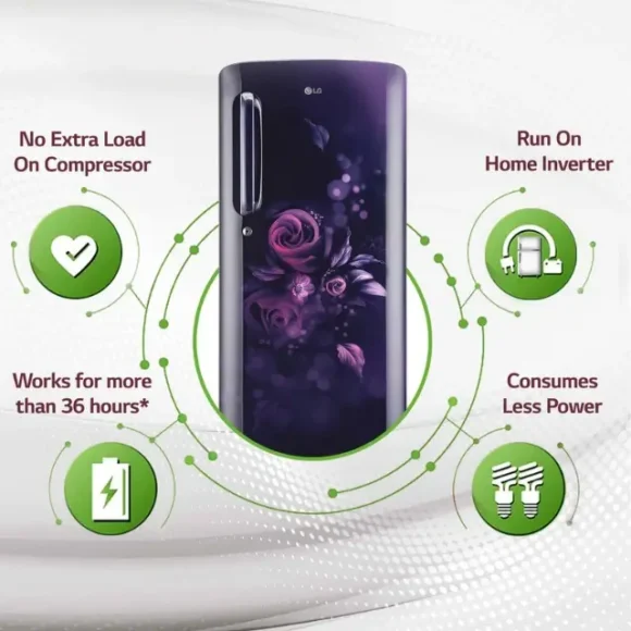 LG 185L 5-Star Single Door Refrigerator Features (Blue Euphoria, GL-D201ABEU)