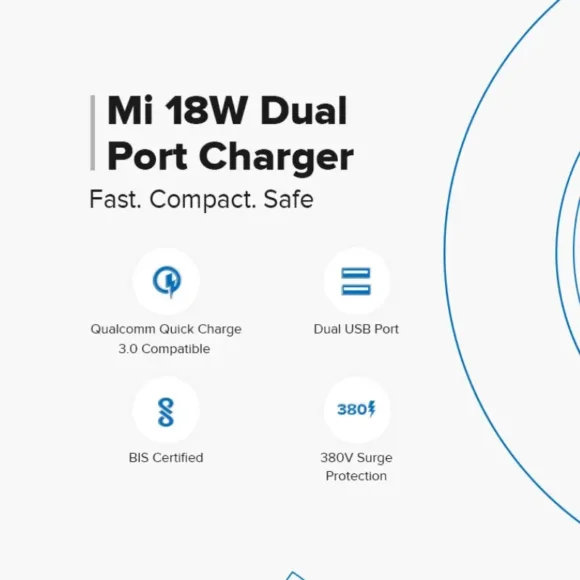 Mi 18W Dual Port Charger Features