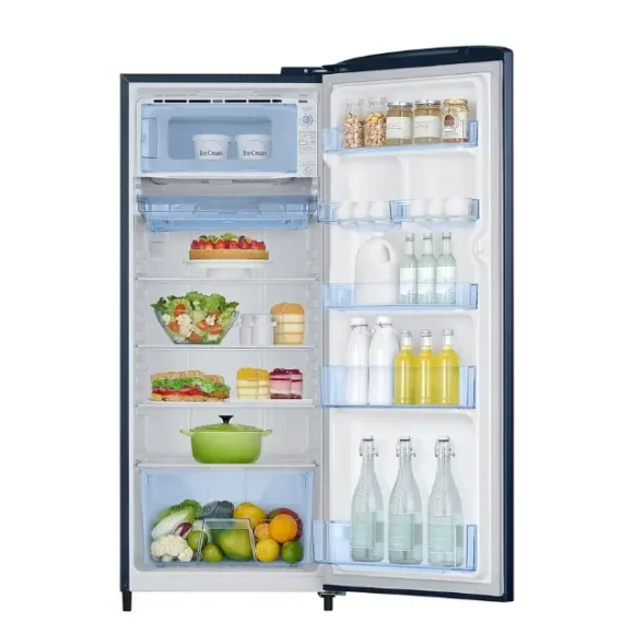 Samsung 223L Refrigerator (Camellia Blue, RR24C2723CUNL) Inside View
