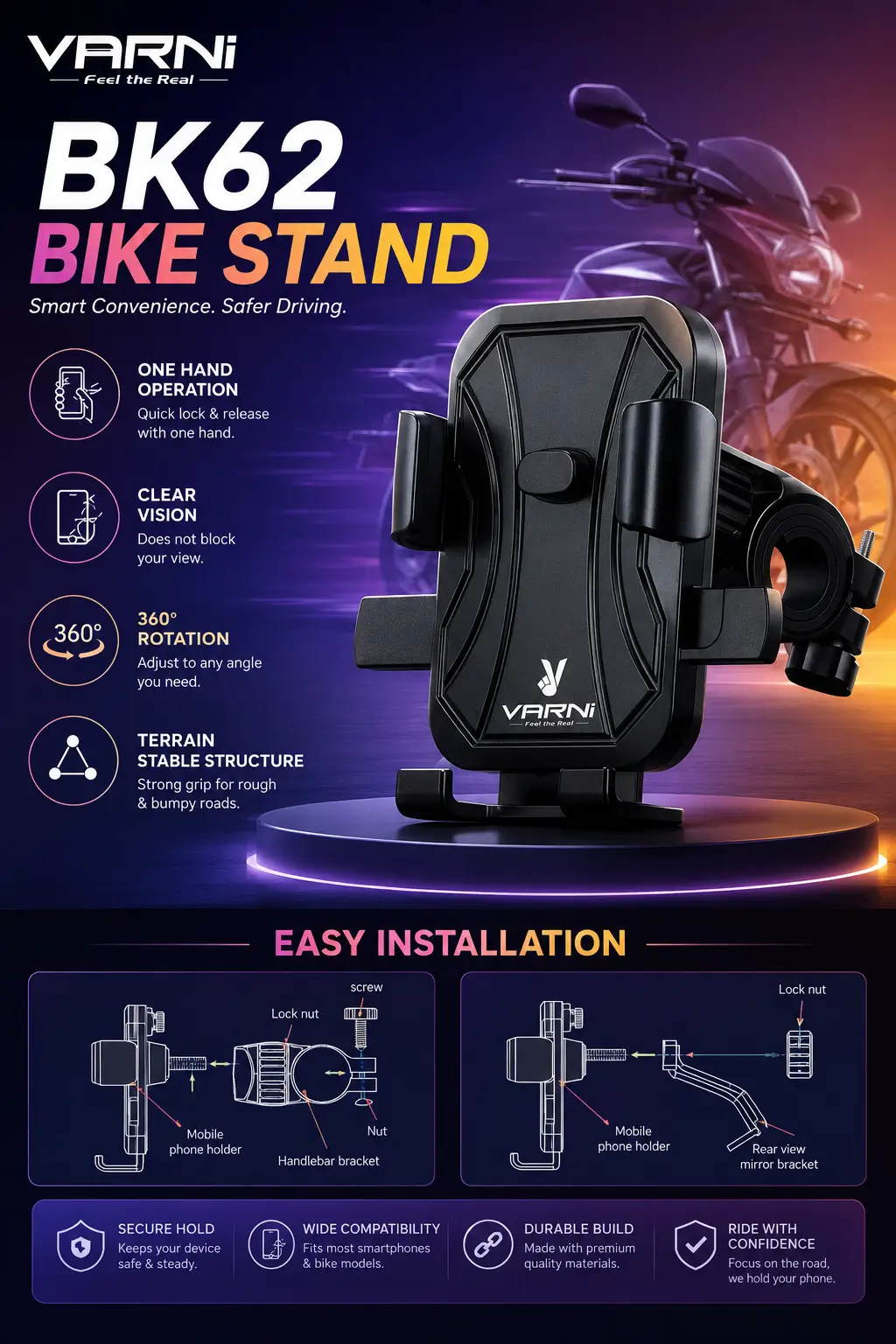 Varni BK62 Bike Stand 4 Varni BK62 Bike Stand Features