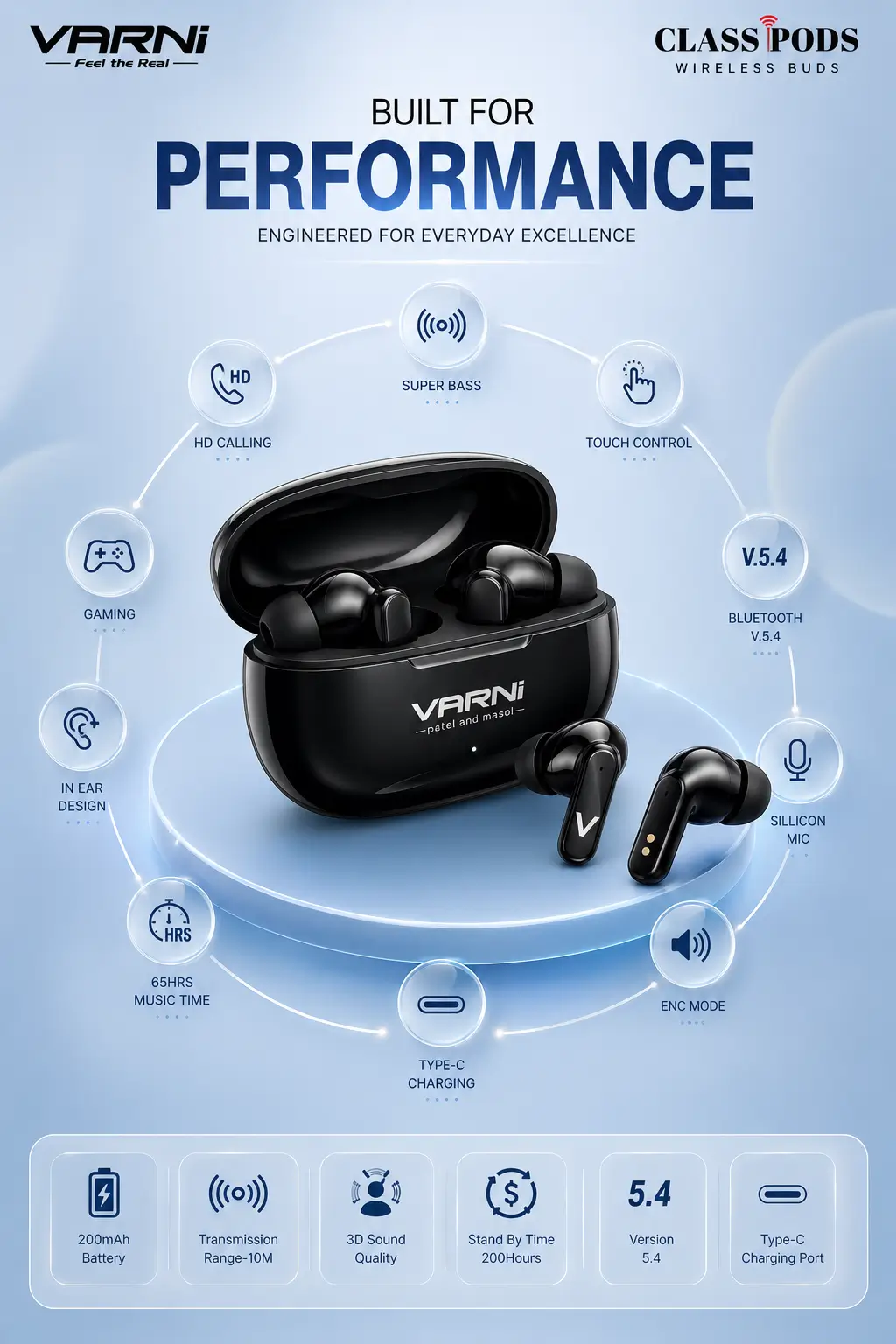 Varni ClassPods Wireless Earbuds 3 Varni ClassPods Earbuds Features