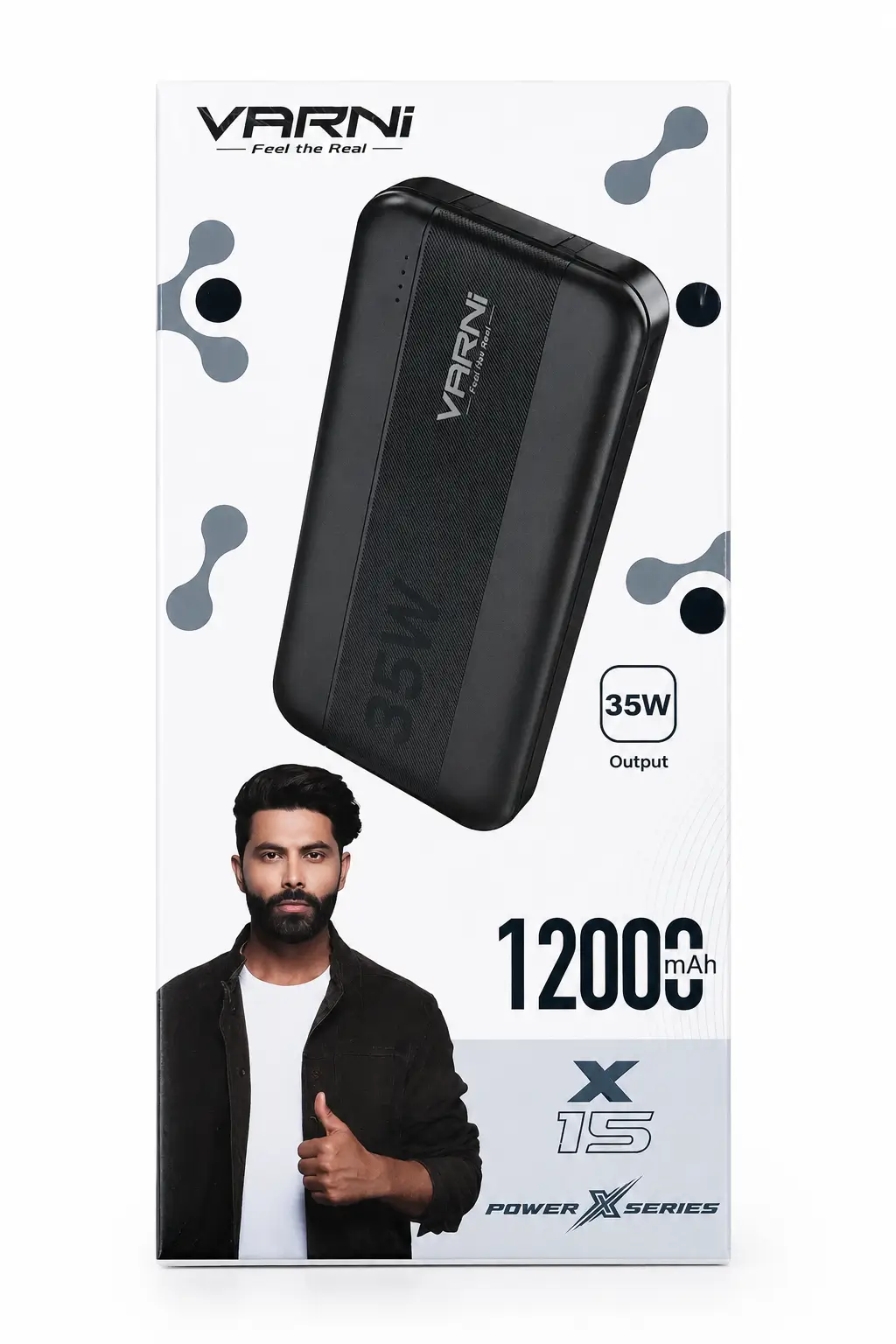 Varni Power X15 12000mah Powerbank 4 Varni Power X15 12,000mah Powerbank Front Side