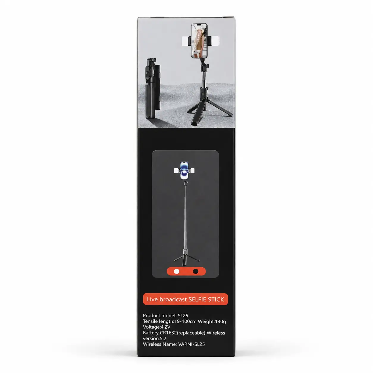 Varni SL25 Selfie Stick 2 Varni SL25 Selfie Stick Back Side