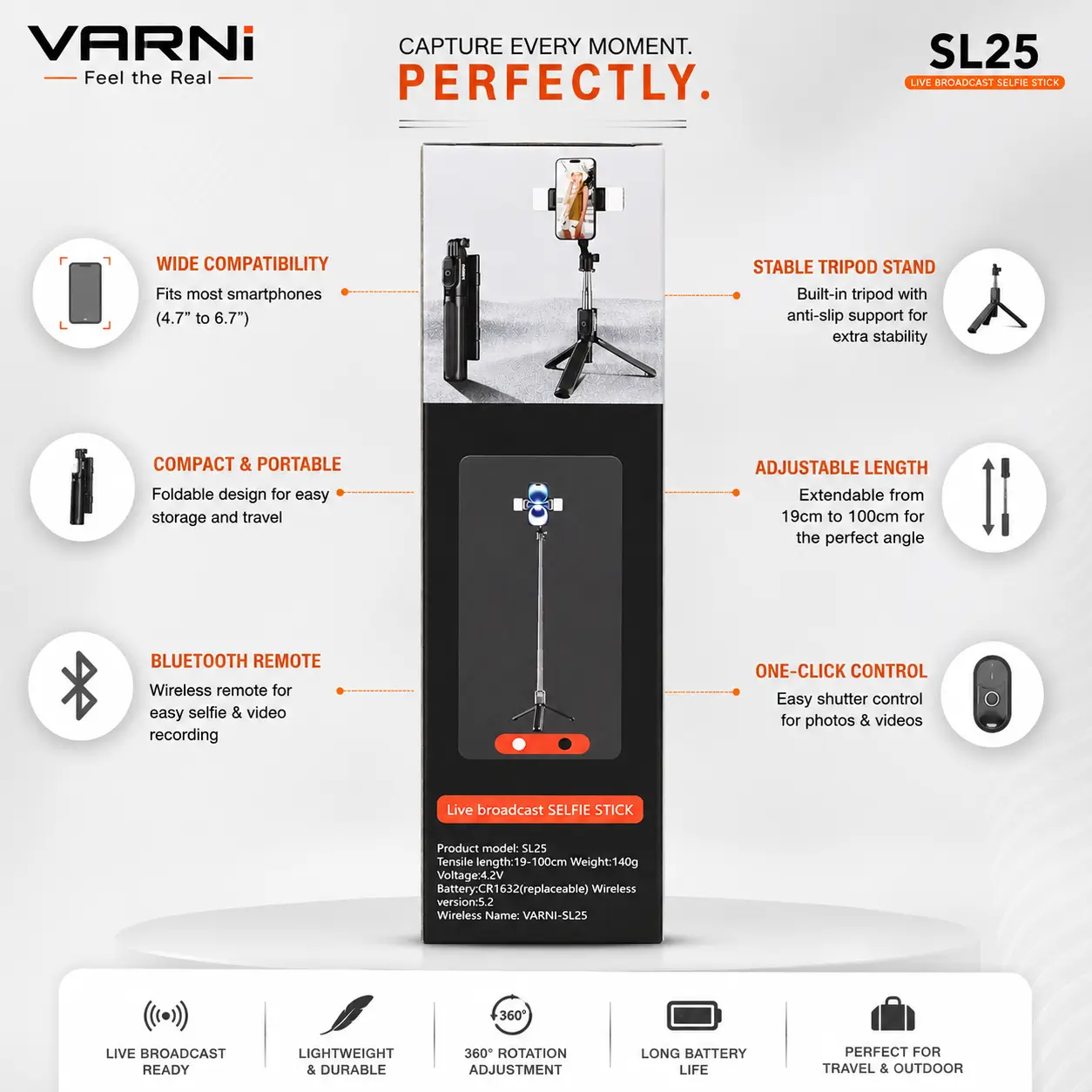 Varni SL25 Selfie Stick 3 Varni SL25 Selfie Stick - Image 3